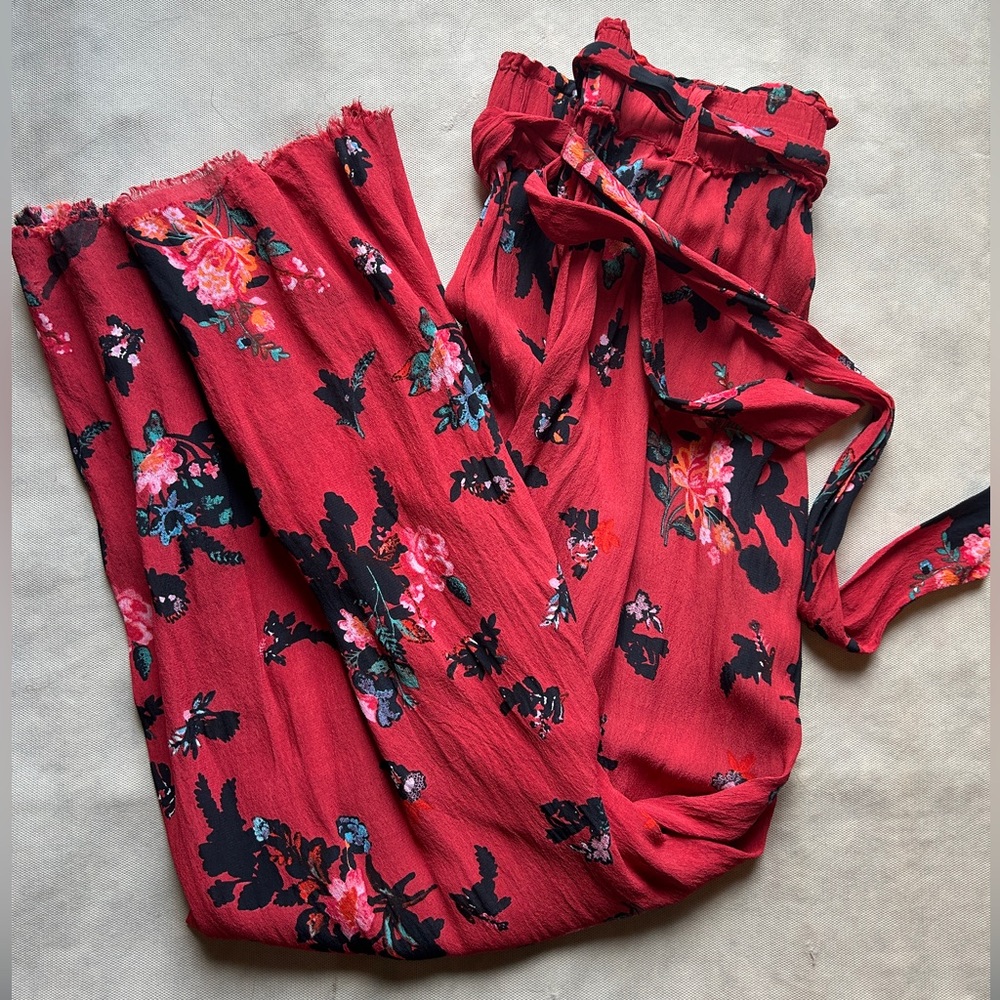 Free People Floral Wide-Leg Pants
